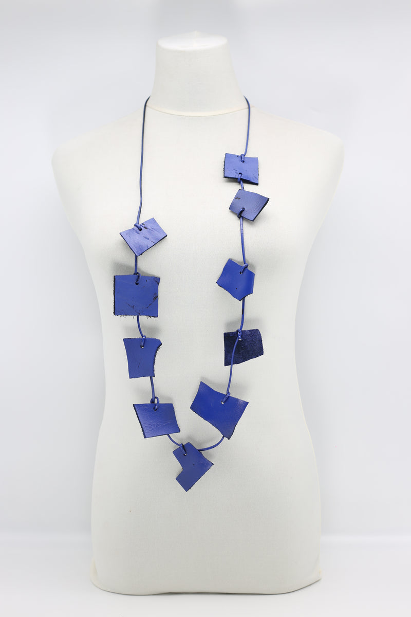 Recycled Leather Irregular Shapes Necklace - Jianhui London