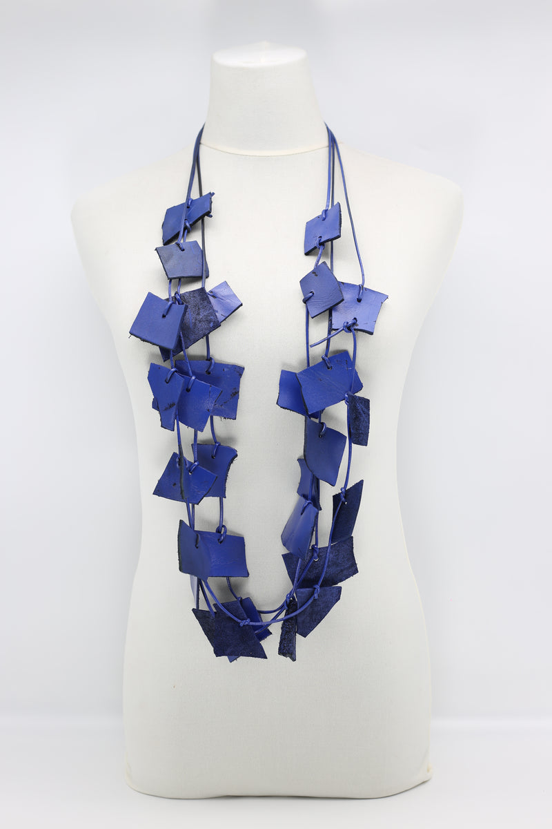 Recycled Leather Irregular Shapes Necklace - Jianhui London