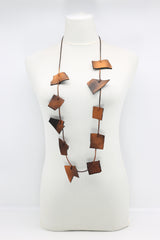 Recycled Leather Irregular Shapes Necklace - Jianhui London
