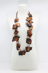Recycled Leather Irregular Shapes Necklace - Jianhui London