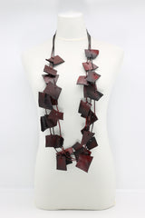 Recycled Leather Irregular Shapes Necklace - Jianhui London
