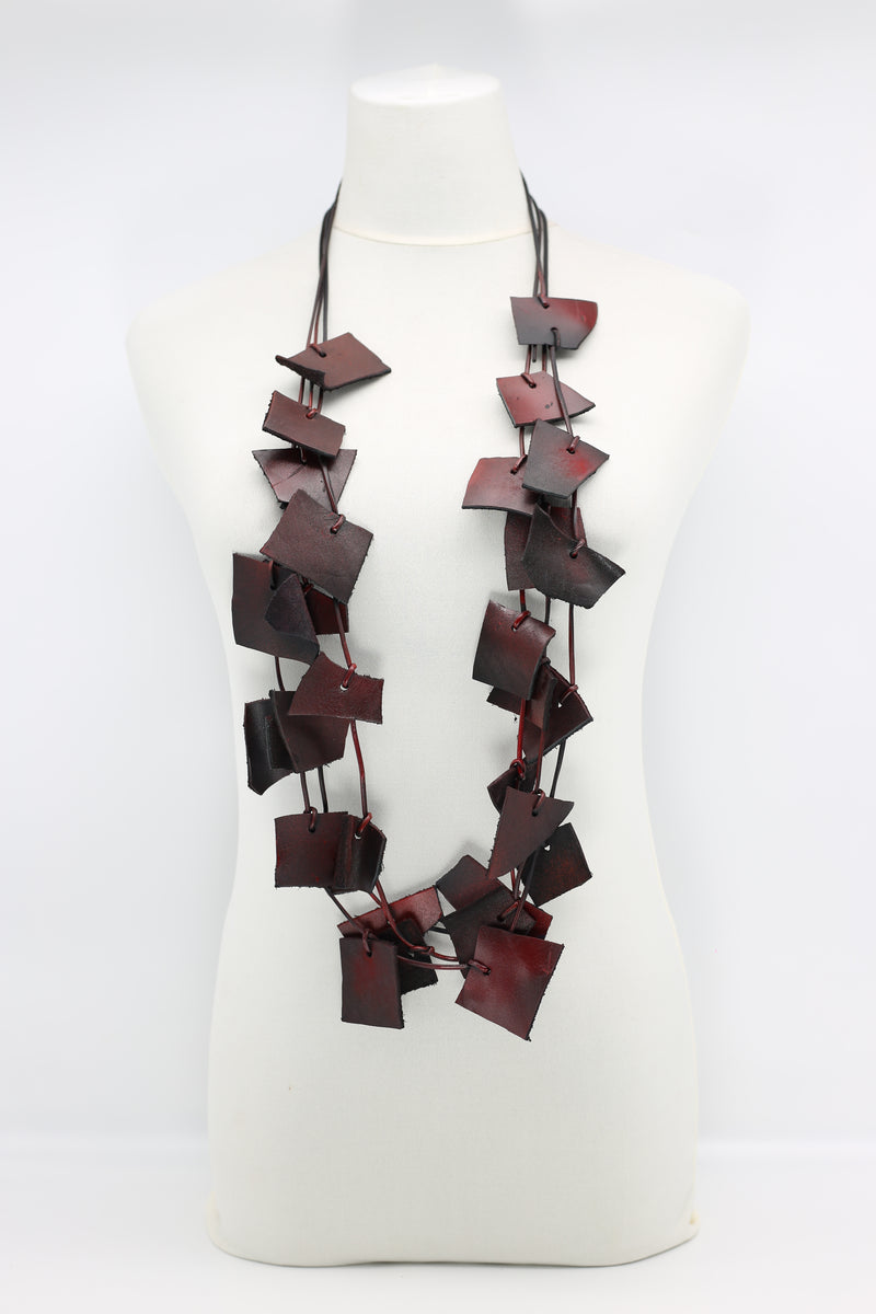 Recycled Leather Irregular Shapes Necklace - Jianhui London