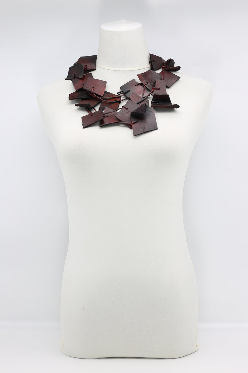 Recycled Leather Irregular Shapes Necklace - Jianhui London