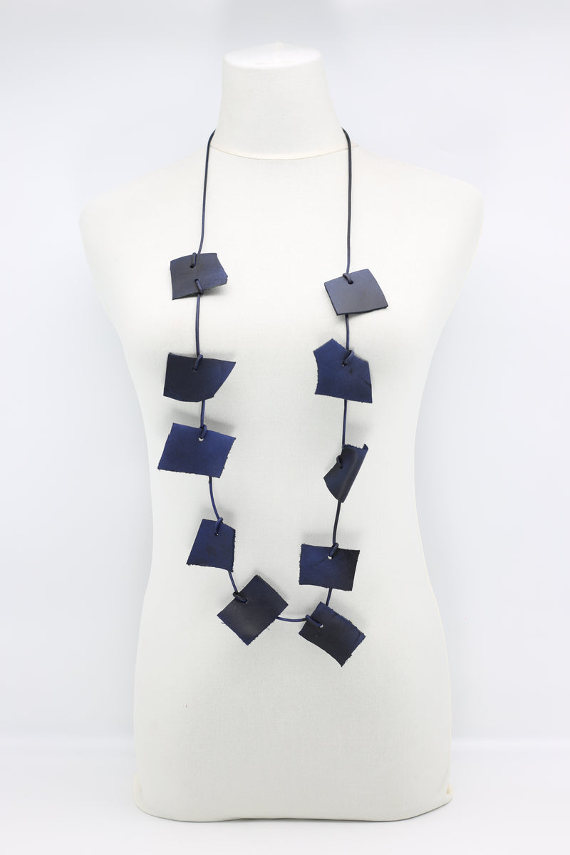 Recycled Leather Irregular Shapes Necklace - Jianhui London