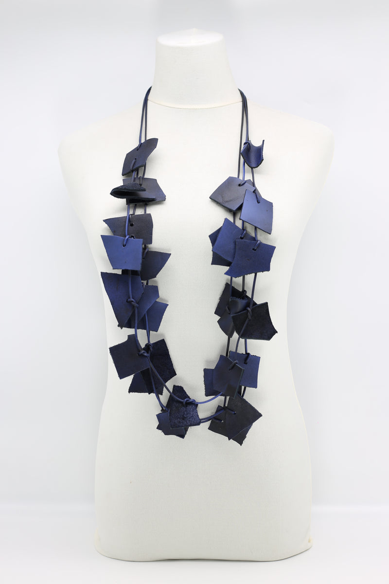 Recycled Leather Irregular Shapes Necklace - Jianhui London