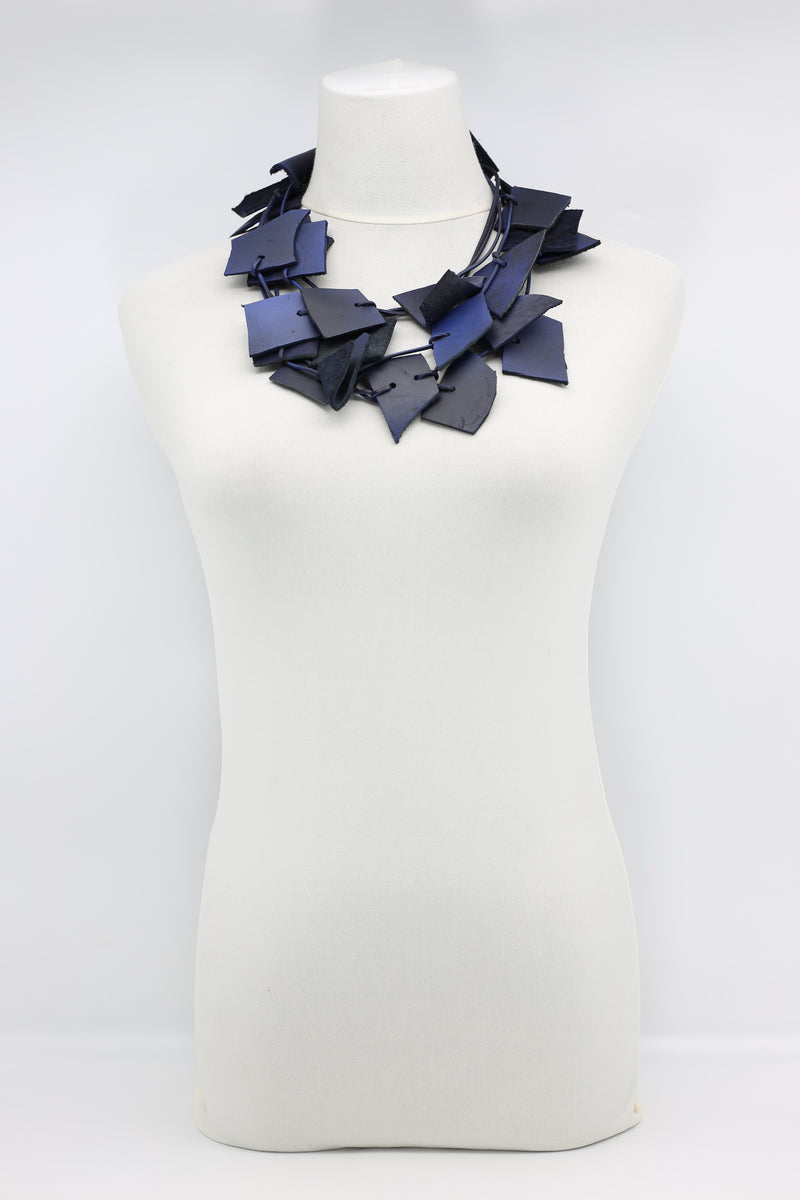 Recycled Leather Irregular Shapes Necklace - Jianhui London