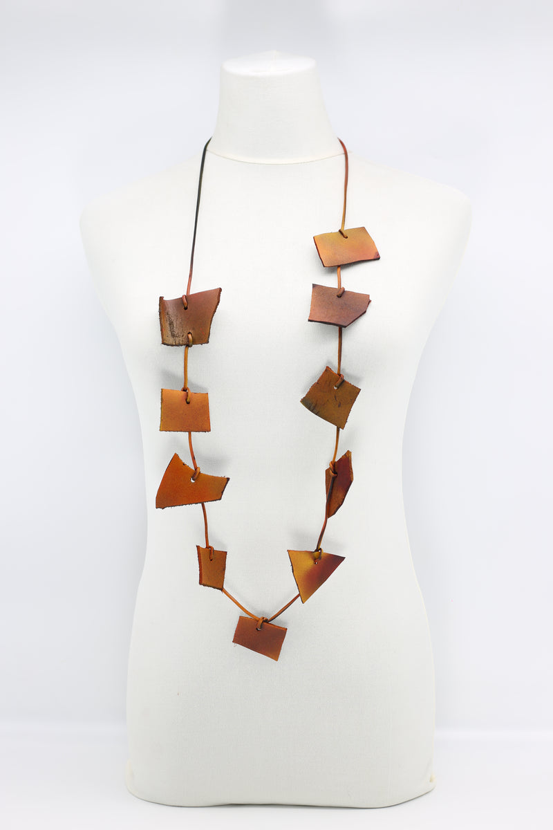 Recycled Leather Irregular Shapes Necklace - Jianhui London