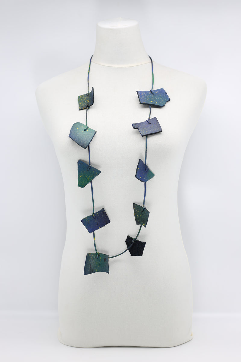 Recycled Leather Irregular Shapes Necklace - Jianhui London
