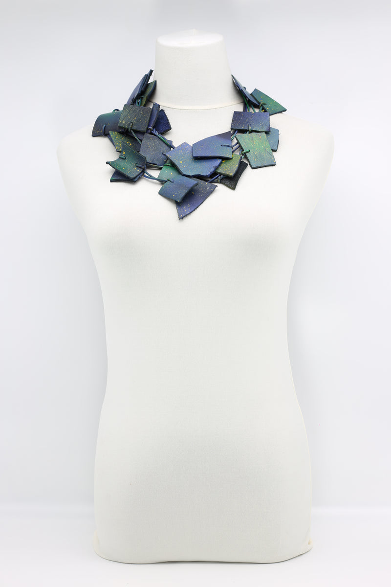 Recycled Leather Irregular Shapes Necklace - Jianhui London