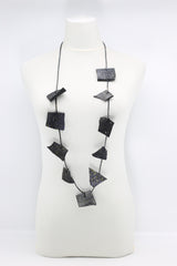Recycled Leather Irregular Shapes Necklace - Jianhui London