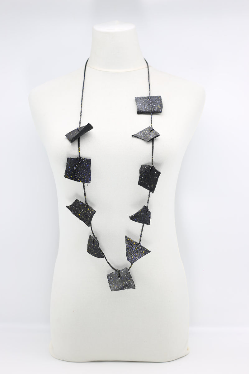 Recycled Leather Irregular Shapes Necklace - Jianhui London