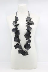 Recycled Leather Irregular Shapes Necklace - Jianhui London