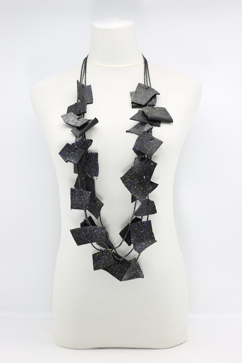 Recycled Leather Irregular Shapes Necklace - Jianhui London