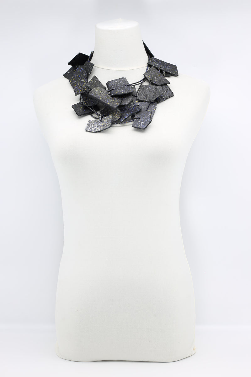 Recycled Leather Irregular Shapes Necklace - Jianhui London