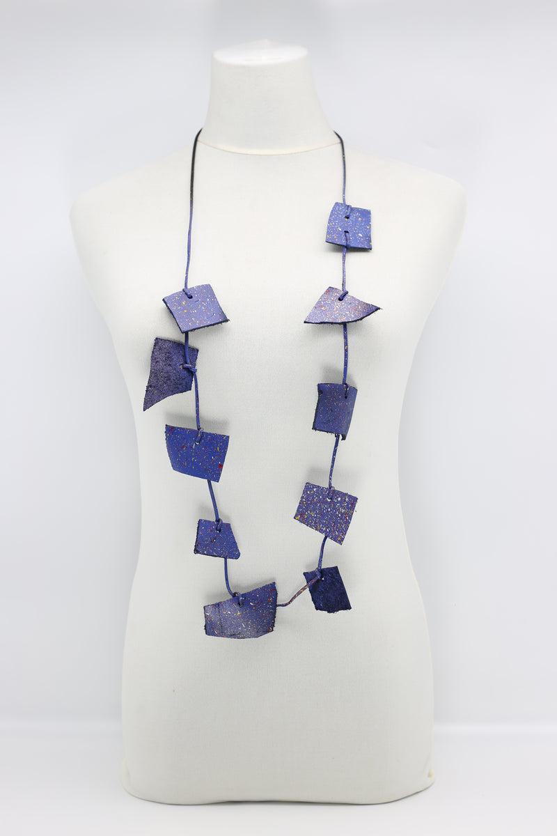 Recycled Leather Irregular Shapes Necklace - Jianhui London