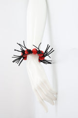 Wooden Beads and Leatherette Spikes Berry Bracelet - Jianhui London