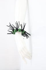 Wooden Beads and Leatherette Spikes Berry Bracelet - Jianhui London