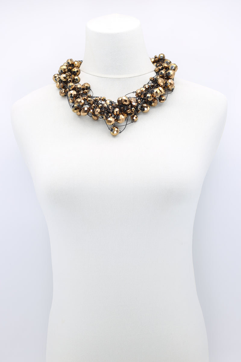 Crystal Faceted Beads on Fishing Wire Necklaces - Jianhui London