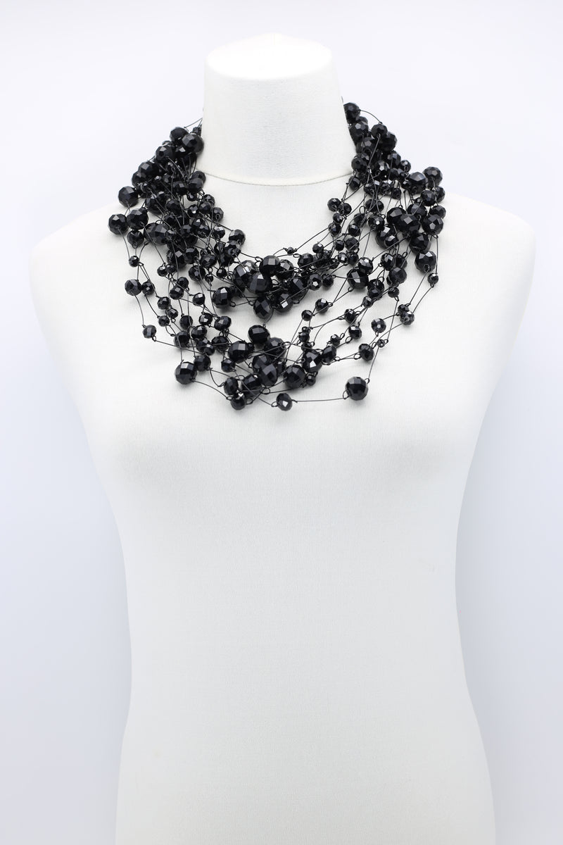 Crystal Faceted Beads on Fishing Wire Necklaces - Jianhui London