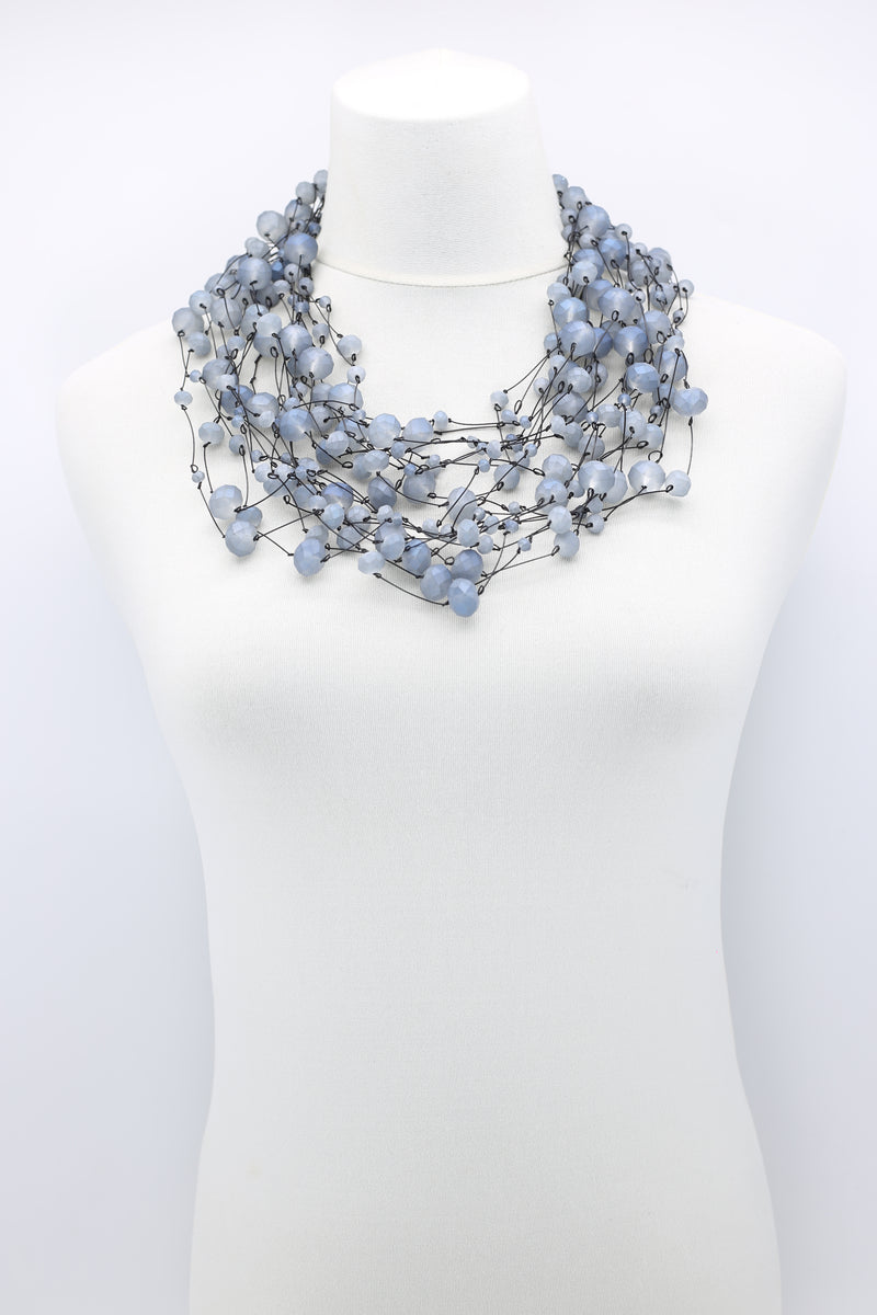 Crystal Faceted Beads on Fishing Wire Necklaces - Jianhui London