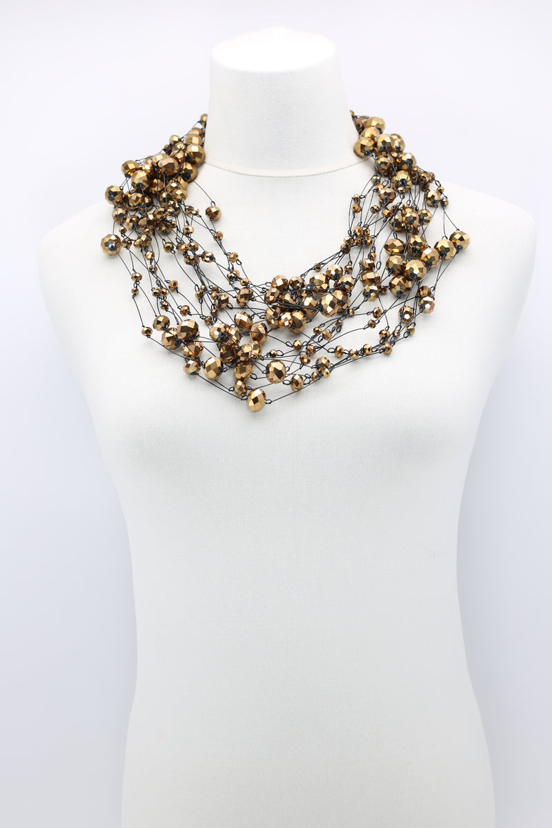 Crystal Faceted Beads on Fishing Wire Necklaces - Jianhui London