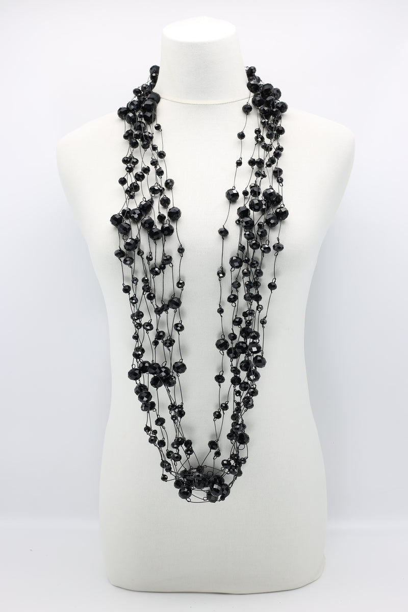 Crystal Faceted Beads on Fishing Wire Necklaces - Jianhui London