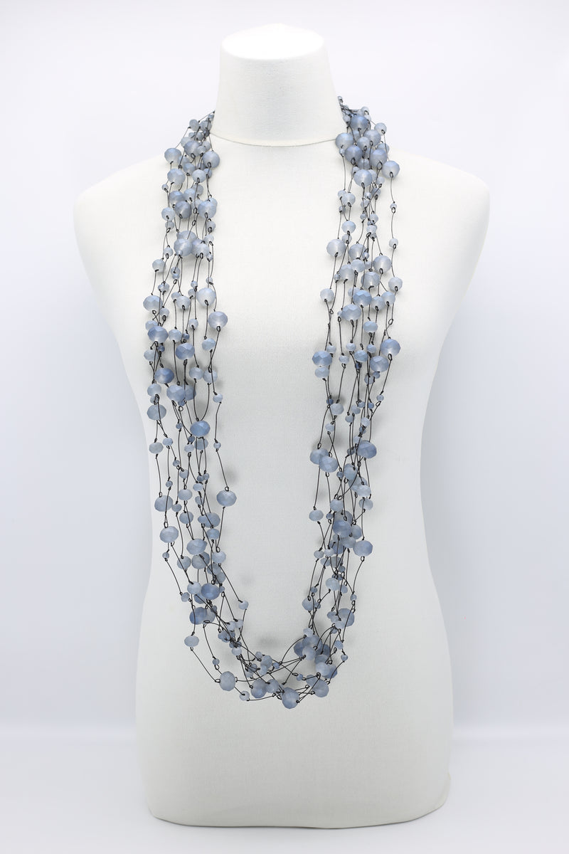 Crystal Faceted Beads on Fishing Wire Necklaces - Jianhui London