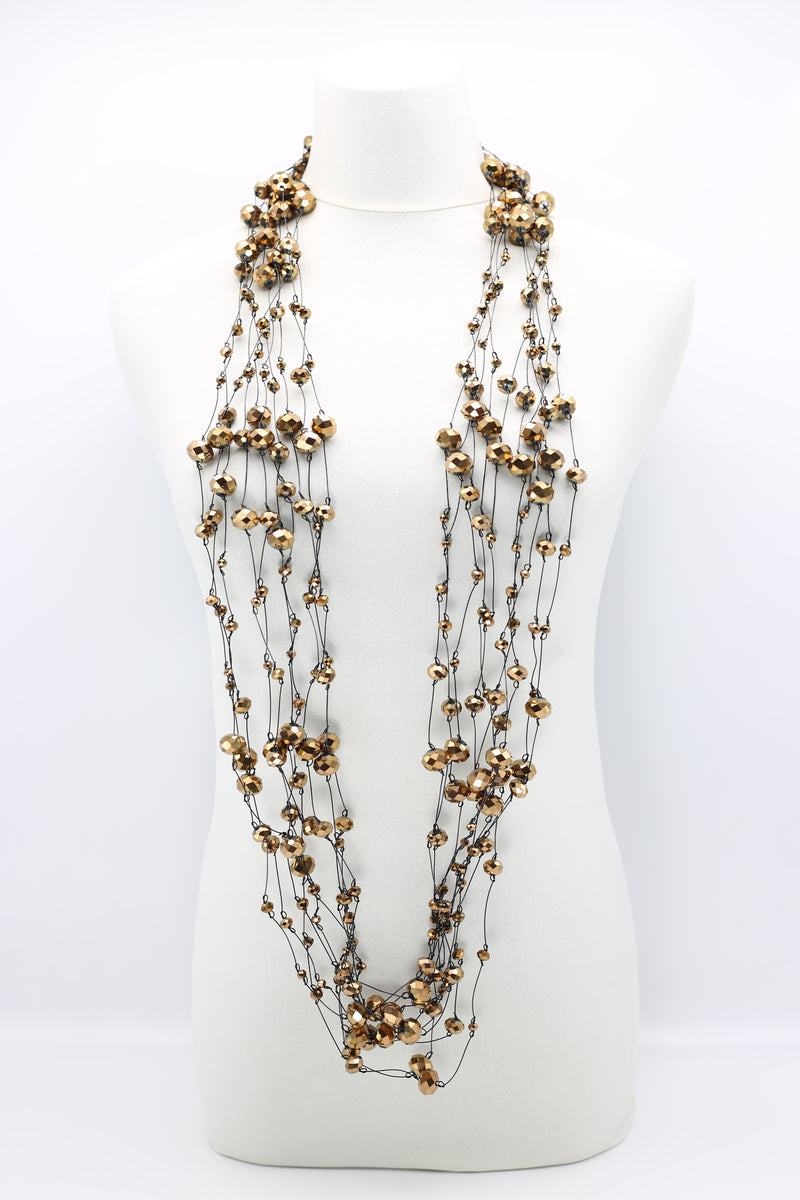 Crystal Faceted Beads on Fishing Wire Necklaces - Jianhui London