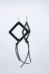 Geometric Earrings with Leatherette String - Large - Jianhui London