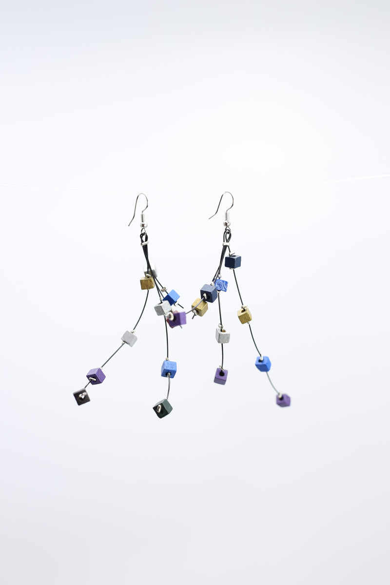 Frankie Pashmina Beads on Fishwire Earrings Multi colour - Jianhui London