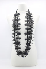 Recycled Leatherette on Cord & Bird's Nest Necklaces Set - Jianhui London