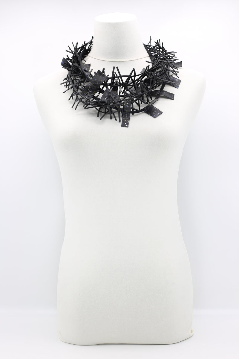 Recycled Leatherette on Cord & Bird's Nest Necklaces Set - Jianhui London