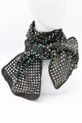 Square Beads on Lazer-cut Fabric Scarf - Hand-painted - Jianhui London