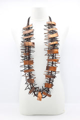 Recycled Leatherette on Cord & Bird's Nest Necklaces Set - Jianhui London