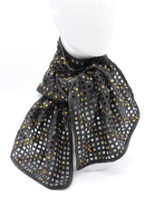 Square Beads on Lazer-cut Fabric Scarf - Hand-painted - Jianhui London