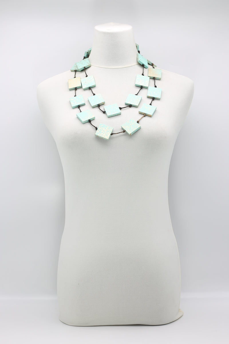 Recycled wood hand painted Necklace - Jianhui London