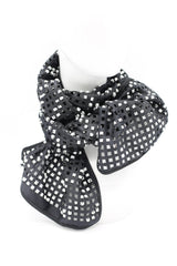 Square Beads on Lazer-cut Fabric Scarf - Hand-painted - Jianhui London