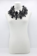 Recycled Leatherette on Cord & Bird's Nest Necklaces Set - Jianhui London