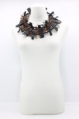 Recycled Leatherette on Cord & Bird's Nest Necklaces Set - Jianhui London