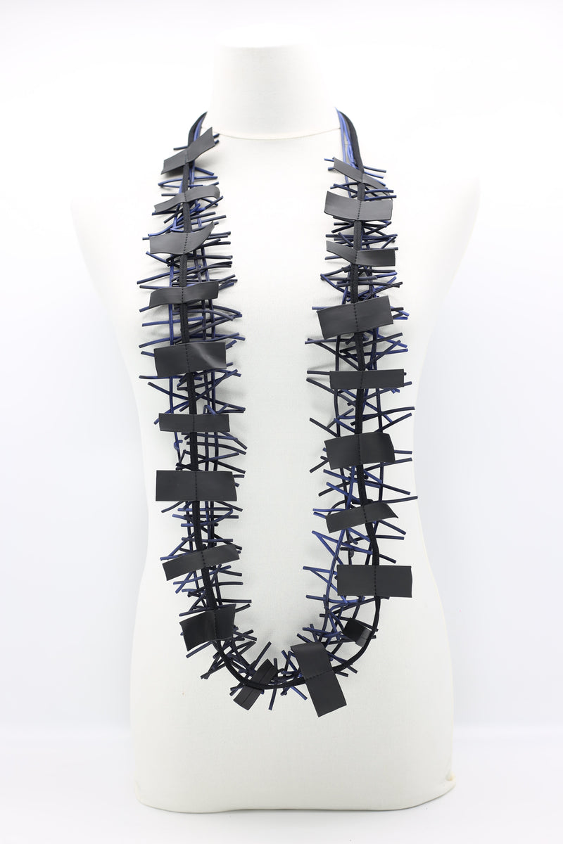 Recycled Leatherette on Cord & Bird's Nest Necklaces Set - Jianhui London