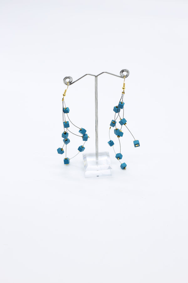 Frankie Pashmina Beads on Fishwire Earrings - Jianhui London