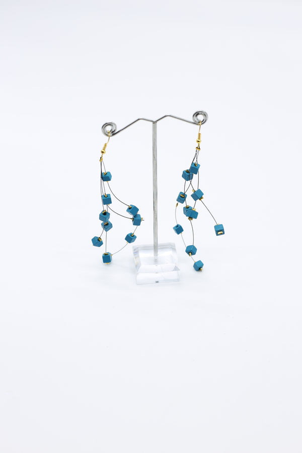 Frankie Pashmina Beads on Fishwire Earrings - Jianhui London