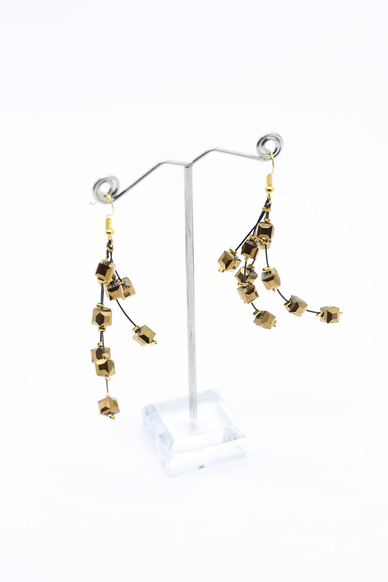 Diana Bronze Sparkle Earrings - Jianhui London