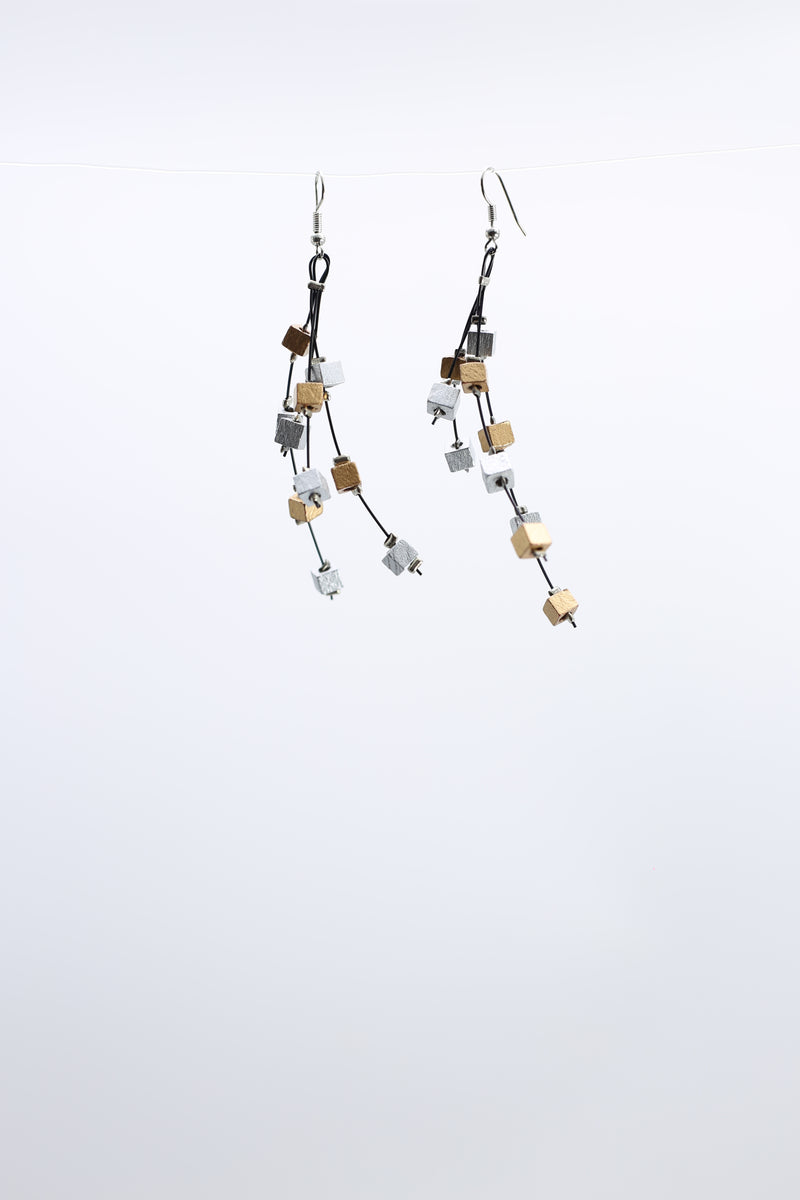 Frankie Pashmina Beads on Fishwire Earrings Multi colour - Jianhui London