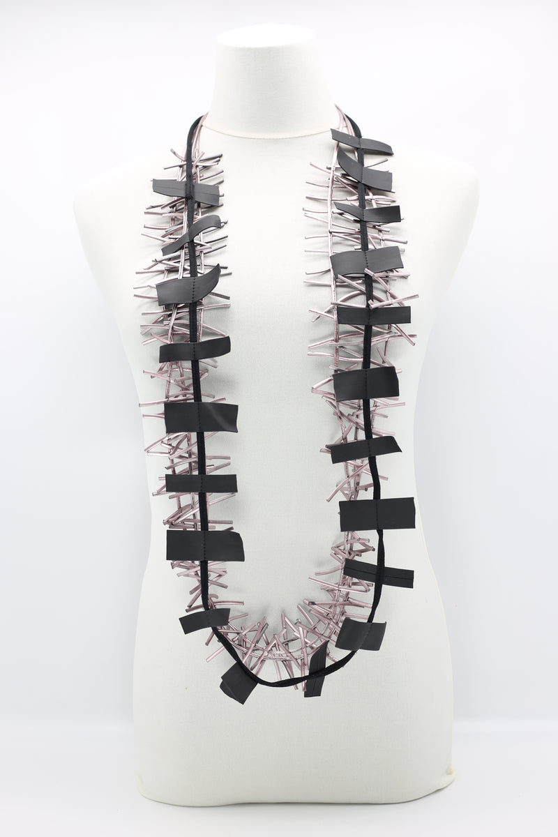 Recycled Leatherette on Cord & Bird's Nest Necklaces Set - Jianhui London