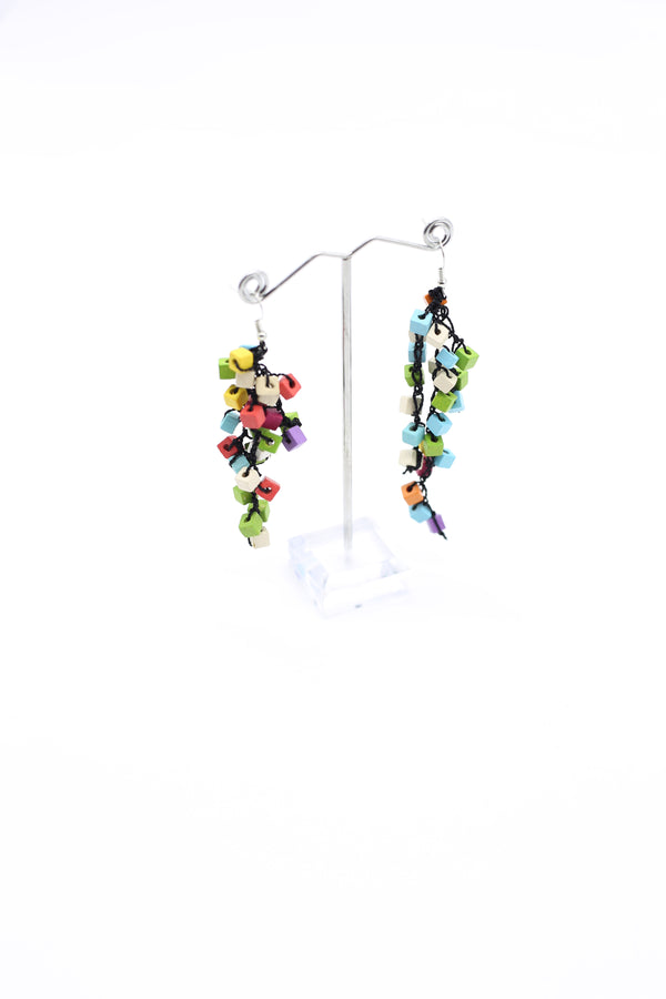 Iris Pashmina Hand-crocheted Tassel Earrings - Jianhui London