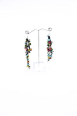 Iris Pashmina Hand-crocheted Tassel Earrings - Hand-painted - Jianhui London
