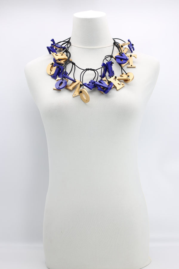Vote - short - Fish Bone - Gold & New Royal Blue - Jianhui London
