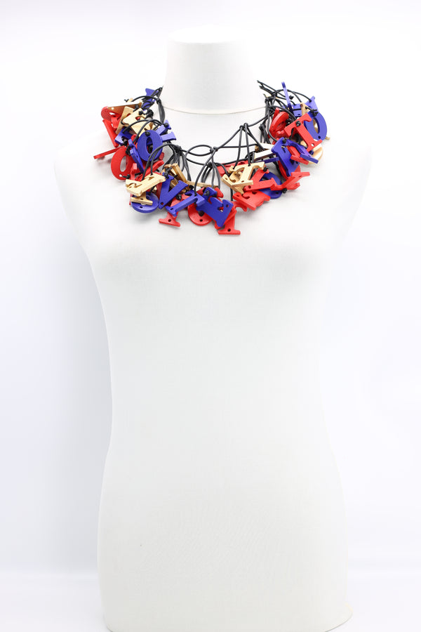 Vote - short - Fish Bone - Gold with New Royal Blue and Red - Jianhui London