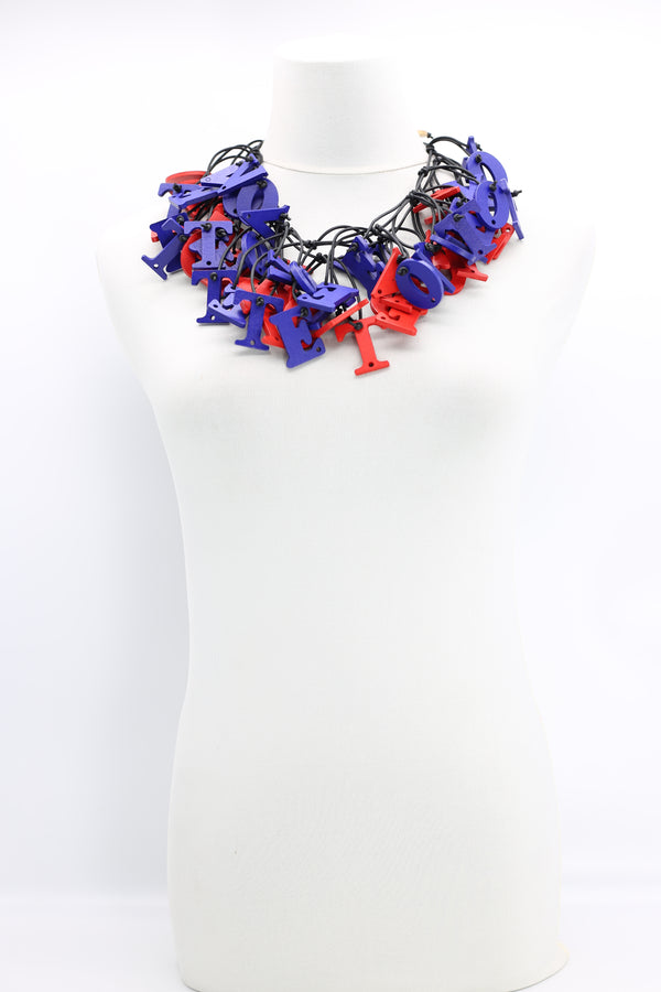 Vote - short - Fish Bone - New Royal Blue and Red - Jianhui London